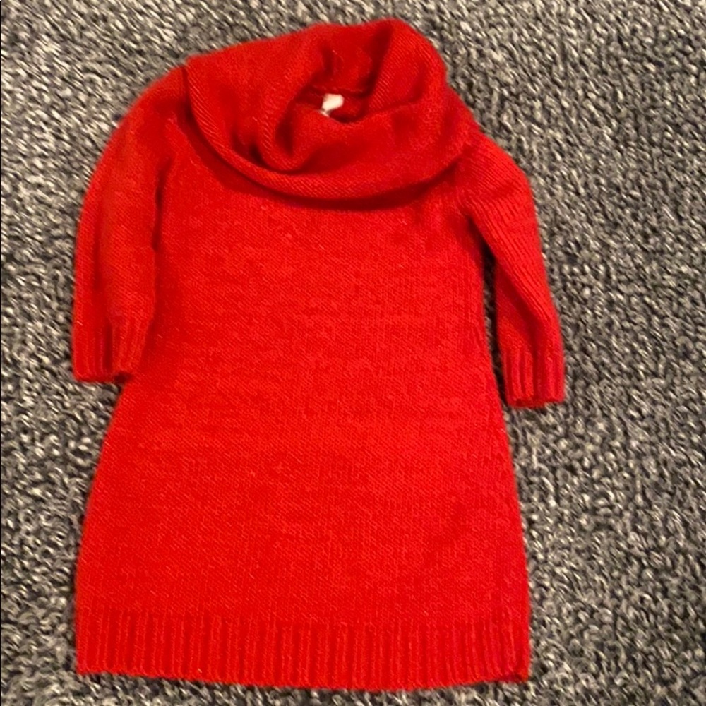 Girls Red Tunic Sweater